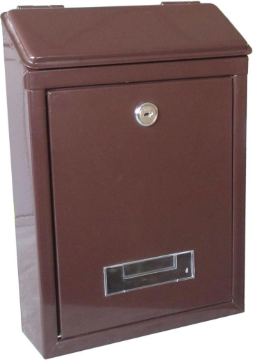 Barna postaláda 210 × 300 × 60 mm horganyzott acélból