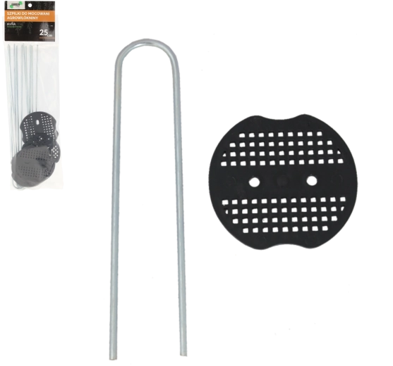 6 darabos, 25 cm-es leszúró tűk agrotextília rögzítéséhez