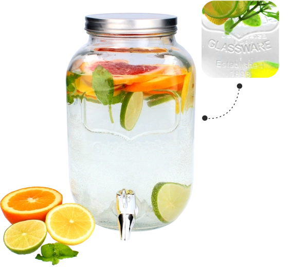 Üveg italadagoló csappal, 4 l