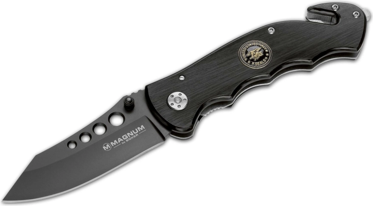 Magnum USN Seals mentő zsebkés 8 cm, fekete alumínium