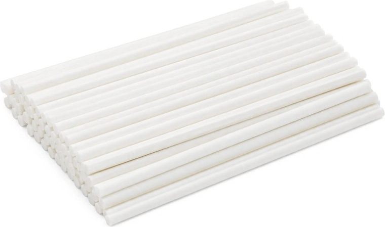 Papír pálcikák nyalókákhoz és cake popshoz, fehér, 11,5 cm – 50 db