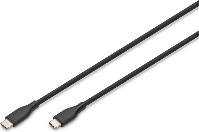 Szilikon USB-C kábel - USB-C, USB 2.0, 60W, 0,5m, fekete