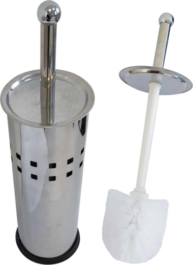 Kerek WC-készlet rozsdamentes acélból, a kefe átmérője 8 cm