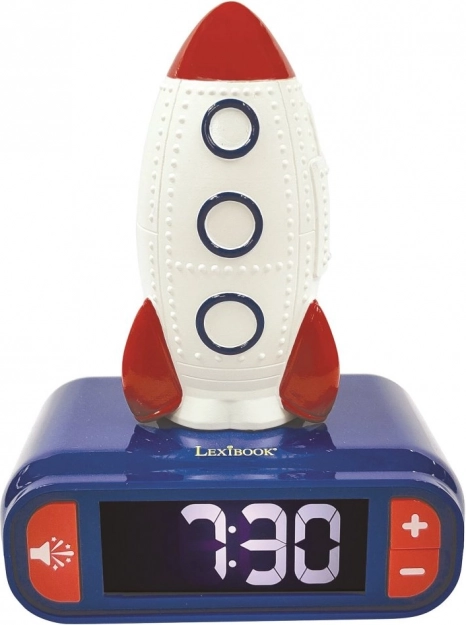 Gyerek ébresztőóra 3D éjszakai fénnyel Rakéta