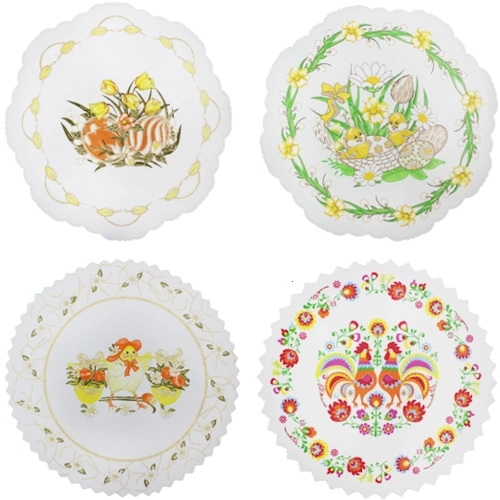 Húsvéti terítő tojás- és nyuszidísszel, 28 cm, zöld