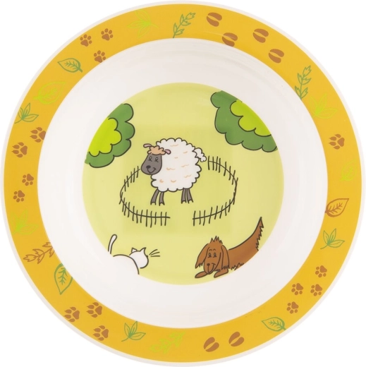 Gyermek mélytányér farmás mintával, 16 cm