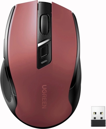 UGREEN MU006 vezeték nélküli csendes egér 2,4 GHz – piros