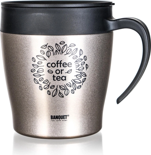 BANQUET TAZZA utazóbögre 330 ml, rozsdamentes acél, bézs