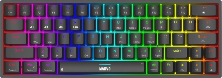 Shogo 63W vezeték nélküli fekete mechanikus gamer billentyűzet