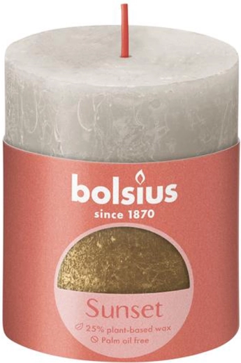 Rusztikus gyertya homok szürke/arany 80 × 68 mm