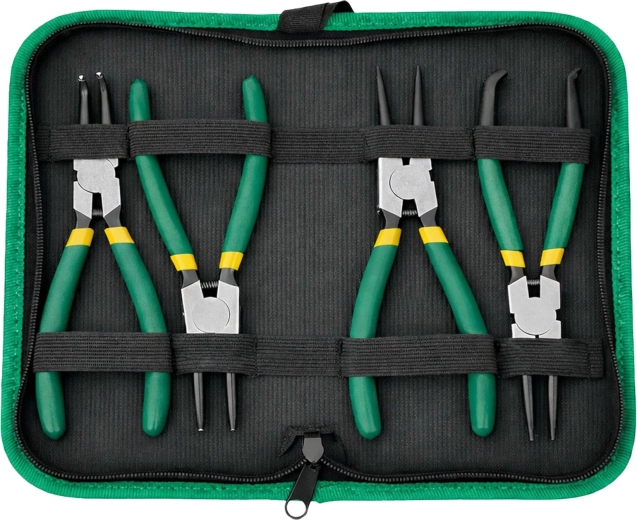 Seeger-biztosítógyűrű fogó készlet tokkal Pro-Craft Green