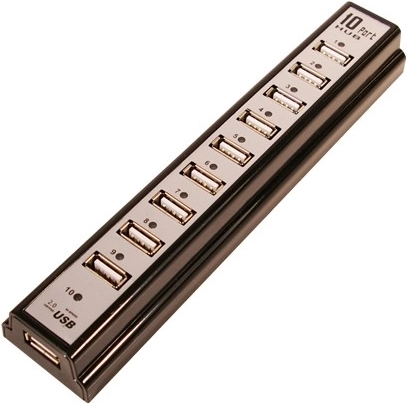 USB 2.0 hub 10 porttal és tápegységgel