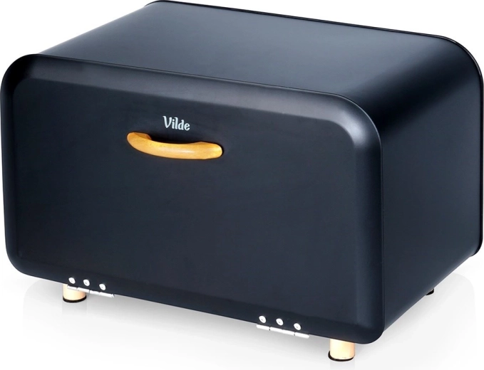 Fekete fém kenyértartó 35,5 × 21 × 23,5 cm Vilde