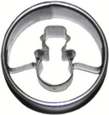 Karácsonyi sütikiszúró – hóember, kerek 3 × 1,6 cm, horganyzott bádog