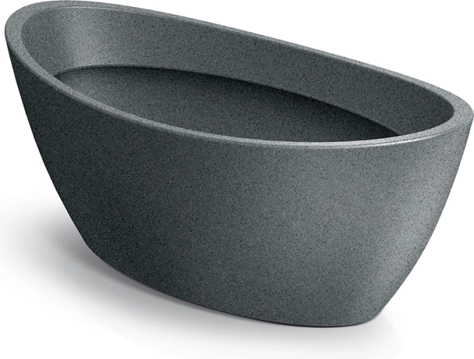 Aria ovális virágtartó 40 cm, gránitszürke
