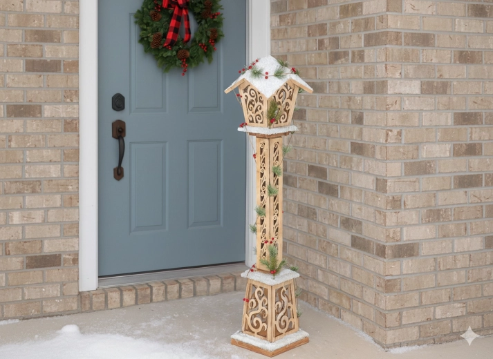 Karácsonyi fa LED lámpás, 100 cm, barna