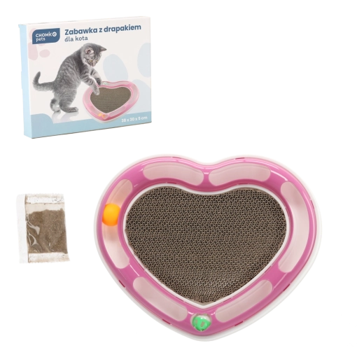 Interaktív szív alakú macskajáték karton kaparófelülettel