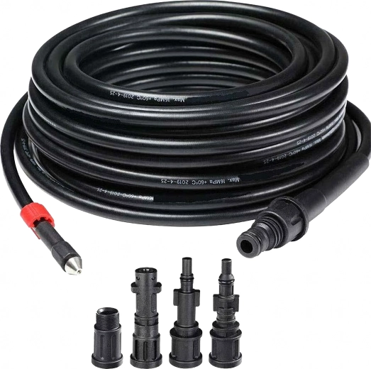 Csatorna- és lefolyótisztító tömlő 15 m, adapterekkel magasnyomású mosókhoz