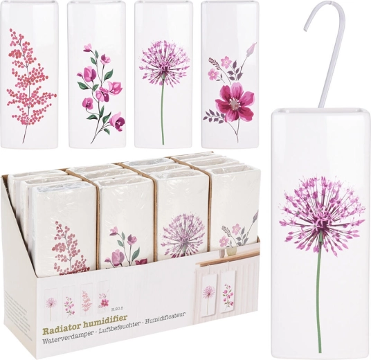 Kerámia radiátorpárásító Virágok, 20,5 × 8 × 3,5 cm