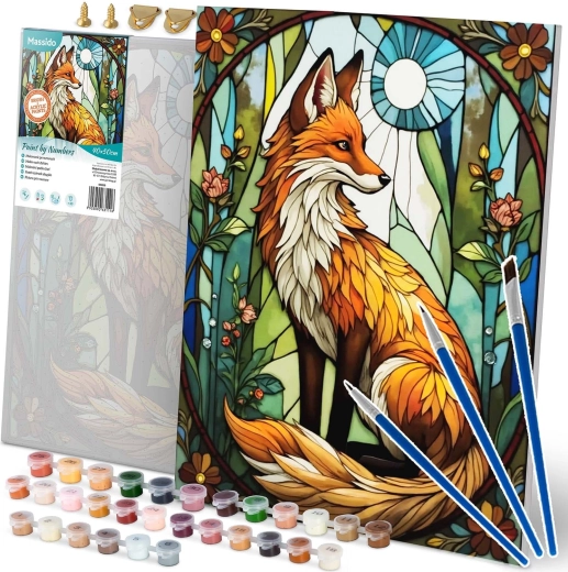 Számozott kifestő 40 × 50 cm – róka MASSIDO