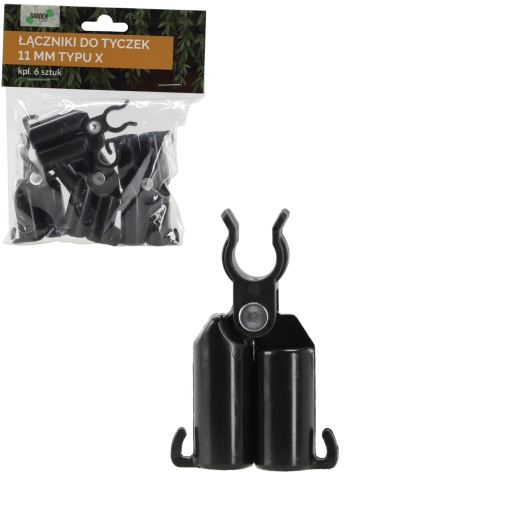 6 darabos kereszt (X) alakú csatlakozókészlet 11 mm-es kerti pálcákhoz