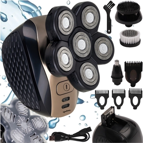 vezeték nélküli férfi forgókéses borotva és trimmelő SOULIMA 6 az 1-ben