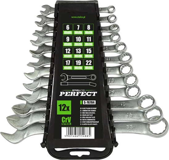 Stalco csillag-villáskulcs készlet 6–22 mm, 12 részes tartóval
