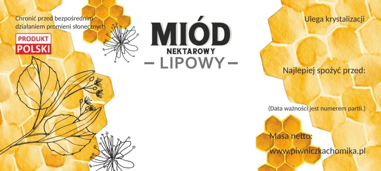 Hársfavirágméz címkekészlet 116 × 50 mm, 100 db