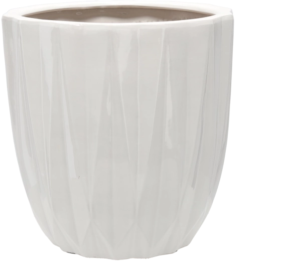 Kerámia kaspó 40 × 40 × 39,5 cm fényes fehér