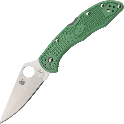 Spyderco Delica 4 Lightweight, lapos köszörülésű zöld zsebkés