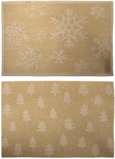 Karácsonyi tányéralátét 30 × 45 cm, arany, poliészter