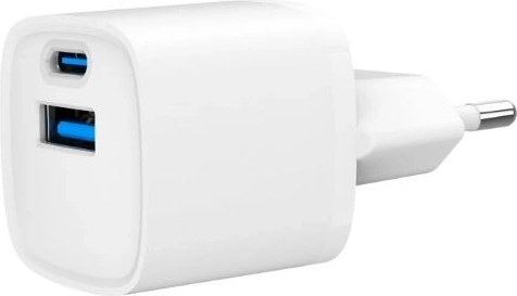 Mini USB‑A/USB‑C 20 W töltő PD és QC 3.0 támogatással – fehér