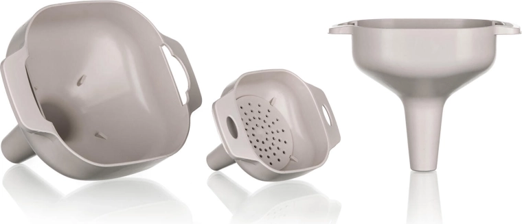 CULINARIA szűrős műanyag tölcsérszett, 3 db, latte