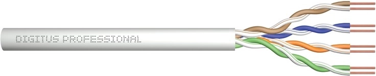 Digitus Cat 5e U/UTP Eca AWG 24/1 PVC telepítési kábel, 100 m, szürke