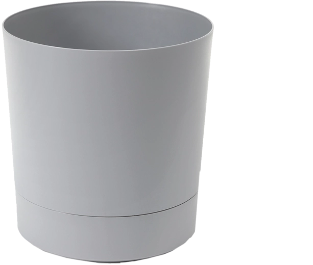 AURA virágtartó alátéttel, 32,5 cm, szürke