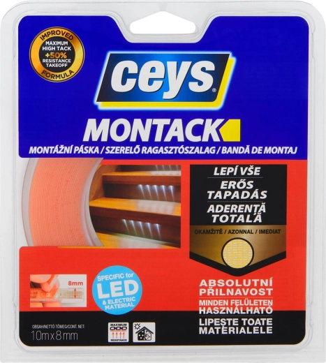 Kétoldalas szerelőszalag 8 mm × 10 m MONTACK CEYS