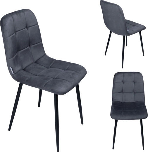 Kárpitozott étkezőszék velúrból loft stílusban, grafit – 1 db