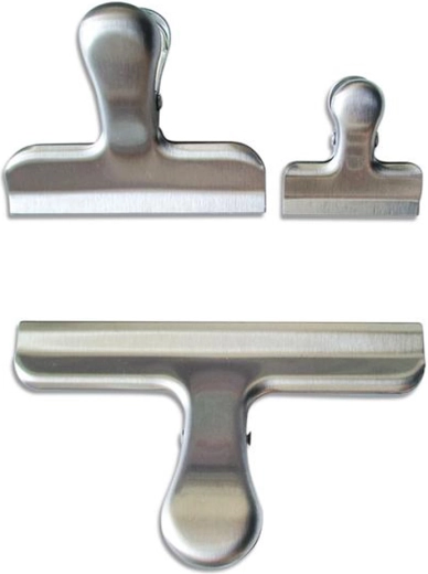 Rozsdamentes zacskóklipszek, 3 darabos készlet