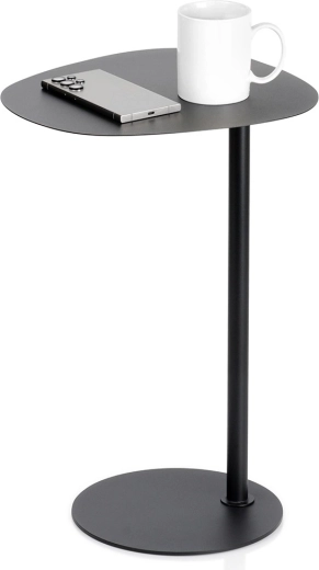 Fekete fém oldalsó dohányzóasztal 35 × 25 × 53 cm