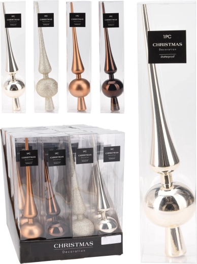 Karácsonyfa csúcs 29 cm – arany és réz, vegyes felületek