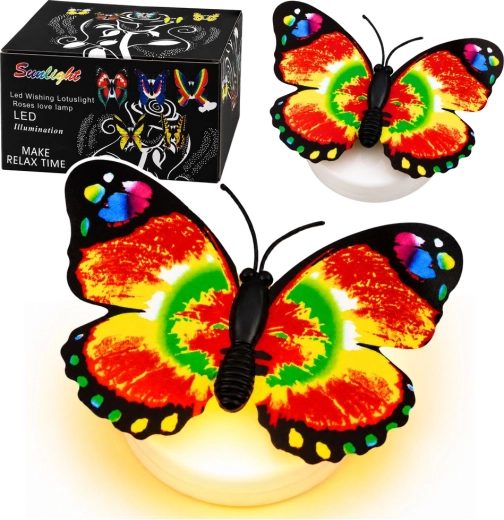 Világító LED pillangó – öntapadós dekoráció 6 × 5 cm