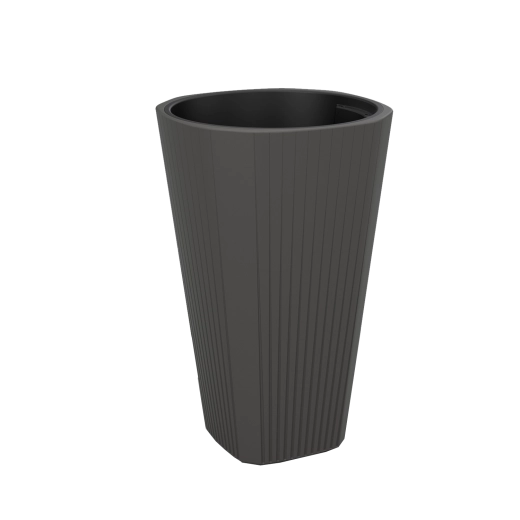 MUZA virágtartó betéttel, 39 cm, antracit