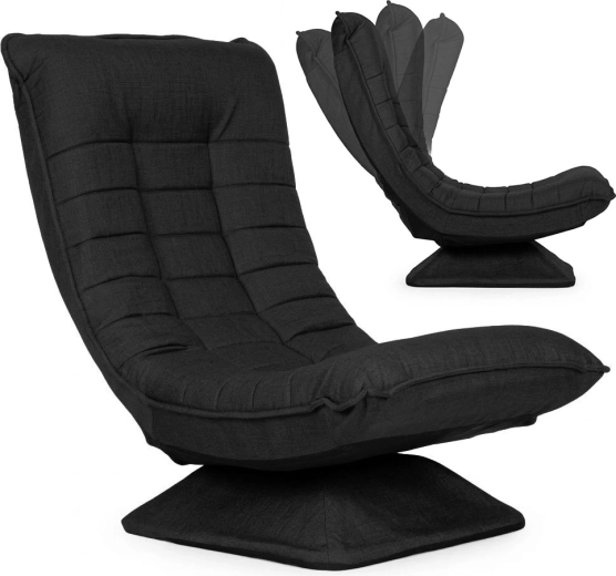 Forgó, dönthető lounge szék, fekete, ModernHome