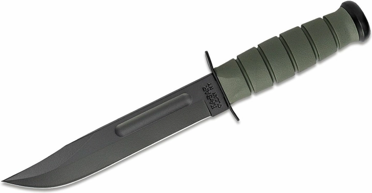 KA-BAR Full Size Foliage Green taktikai kés 18 cm műanyag tokban