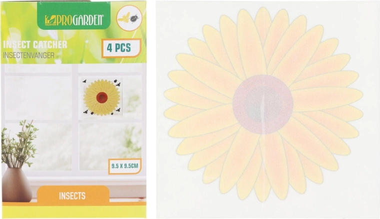 Ablakra ragasztható légyfogó Virág 9,5 × 9,5 cm (4 db)