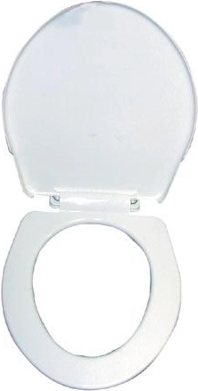 Hosszított fehér műanyag WC-ülőke
