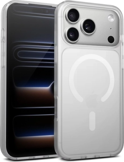 hibrid matt mágneses magsafe tok iphone 17 pro max – fehér