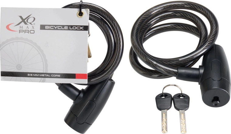 Acélbetétes kerékpárzár 10 × 800 mm, 2 kulcs