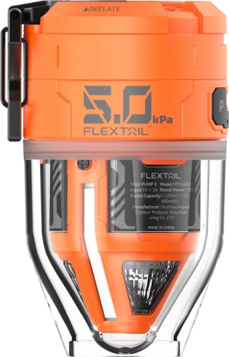 Flextail Max Pump 3 hordozható elektromos pumpa kempinglámpával, narancssárga