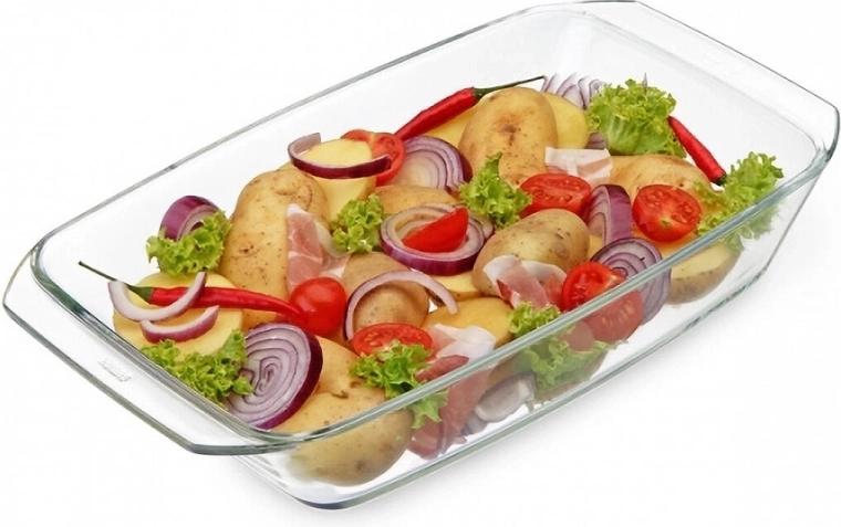 Szögletes, 1,5 l-es SIMAX üveg sütőtál
